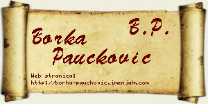 Borka Paučković vizit kartica